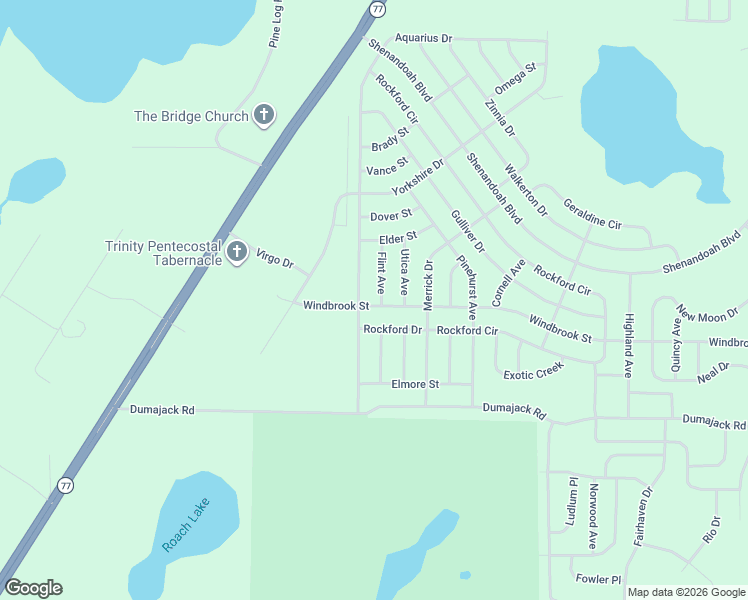 map of restaurants, bars, coffee shops, grocery stores, and more near 2415 Windbrook Street in Chipley