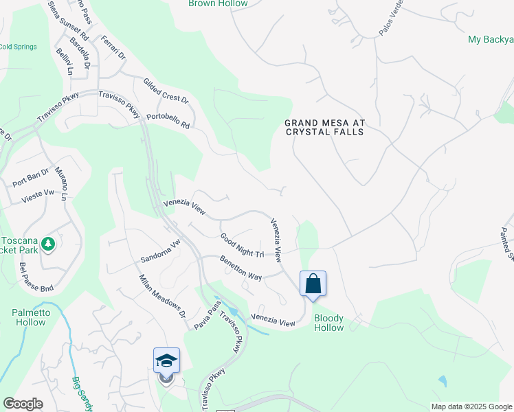 map of restaurants, bars, coffee shops, grocery stores, and more near 3501 Venezia View in Leander