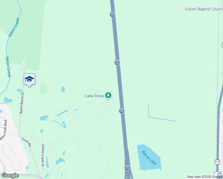 map of restaurants, bars, coffee shops, grocery stores, and more near 16198 Blossom Lake Drive in Jacksonville