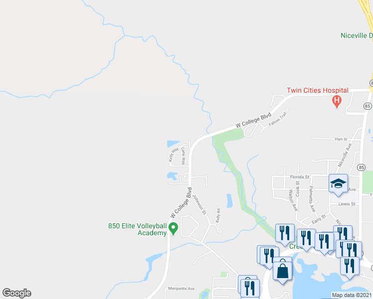 map of restaurants, bars, coffee shops, grocery stores, and more near 23 Carie Way in Valparaiso