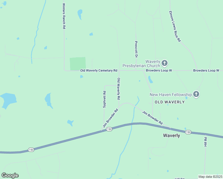 map of restaurants, bars, coffee shops, grocery stores, and more near 57 Syphrett Road in New Waverly