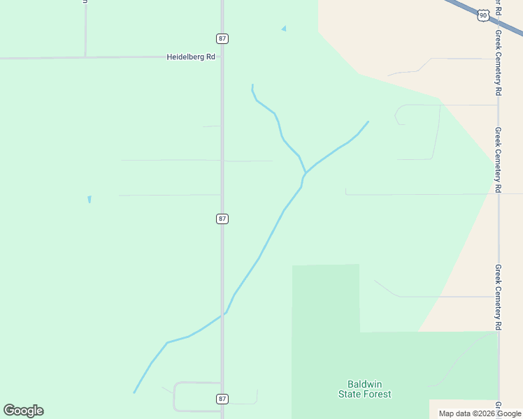 map of restaurants, bars, coffee shops, grocery stores, and more near 20960 County Road 87 in Robertsdale