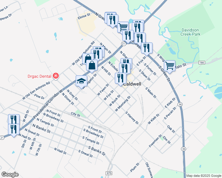 map of restaurants, bars, coffee shops, grocery stores, and more near 400 West Fox Street in Caldwell