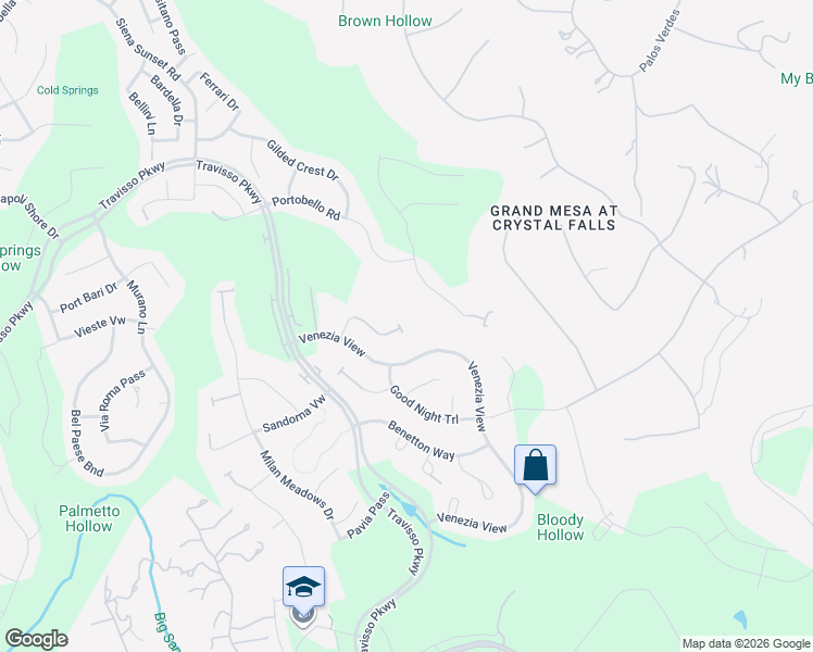 map of restaurants, bars, coffee shops, grocery stores, and more near 3900 Piana Place in Leander