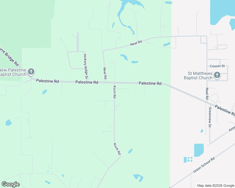 map of restaurants, bars, coffee shops, grocery stores, and more near 1-135 Koch Road in Picayune