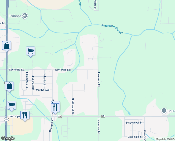 map of restaurants, bars, coffee shops, grocery stores, and more near 10921-10947 Gayfer Road Exd in Fairhope