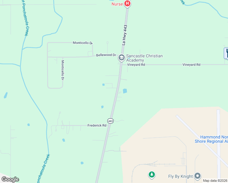 map of restaurants, bars, coffee shops, grocery stores, and more near 46487 Morris Road in Hammond