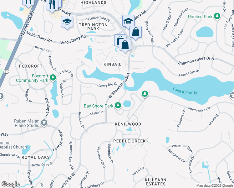 map of restaurants, bars, coffee shops, grocery stores, and more near 4437 West Shannon Lakes in Tallahassee