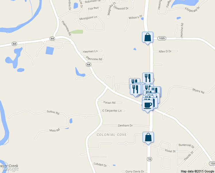 map of restaurants, bars, coffee shops, grocery stores, and more near 7615 Magnolia Beach Road in Denham Springs