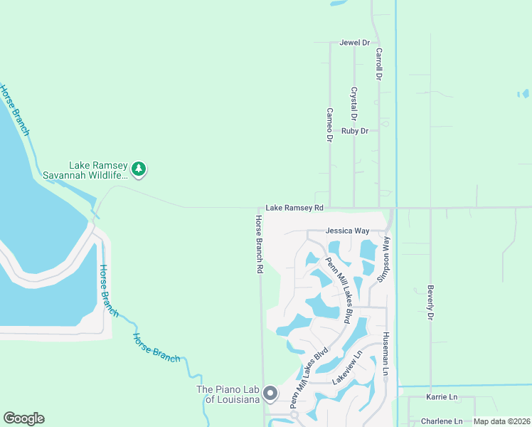 map of restaurants, bars, coffee shops, grocery stores, and more near 15010 Lake Ramsey Road in Covington