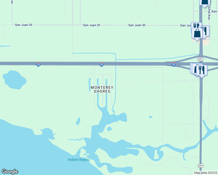 map of restaurants, bars, coffee shops, grocery stores, and more near 2645 San Clemente Drive in Milton