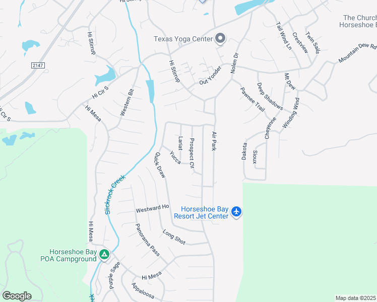 map of restaurants, bars, coffee shops, grocery stores, and more near 1402 Prospect Circle in Horseshoe Bay