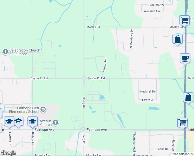 map of restaurants, bars, coffee shops, grocery stores, and more near 9129 Gayfer Road Exd in Fairhope