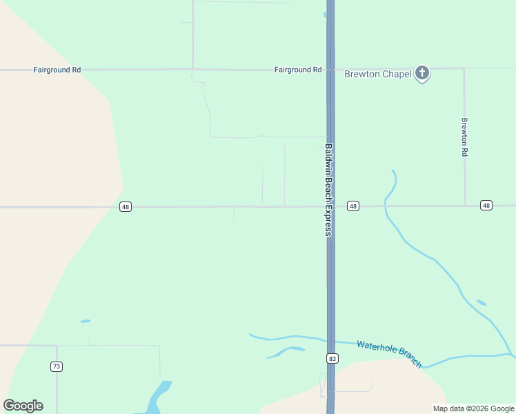 map of restaurants, bars, coffee shops, grocery stores, and more near 20811 County Road 48 in Robertsdale