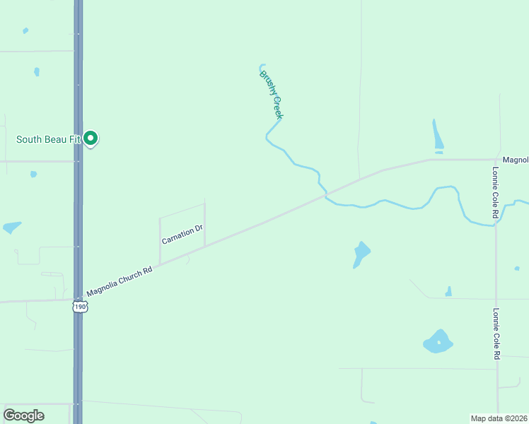 map of restaurants, bars, coffee shops, grocery stores, and more near Magnolia Church Road in Ragley