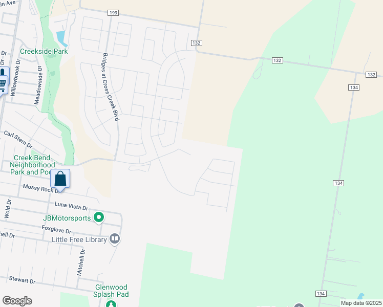 map of restaurants, bars, coffee shops, grocery stores, and more near 3750 County Road 132 in Hutto