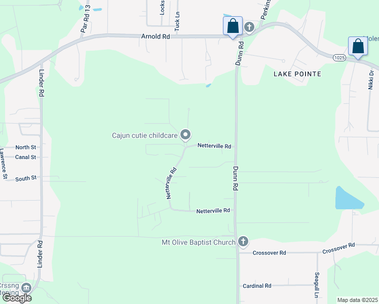 map of restaurants, bars, coffee shops, grocery stores, and more near 31812 Netterville Road in Denham Springs