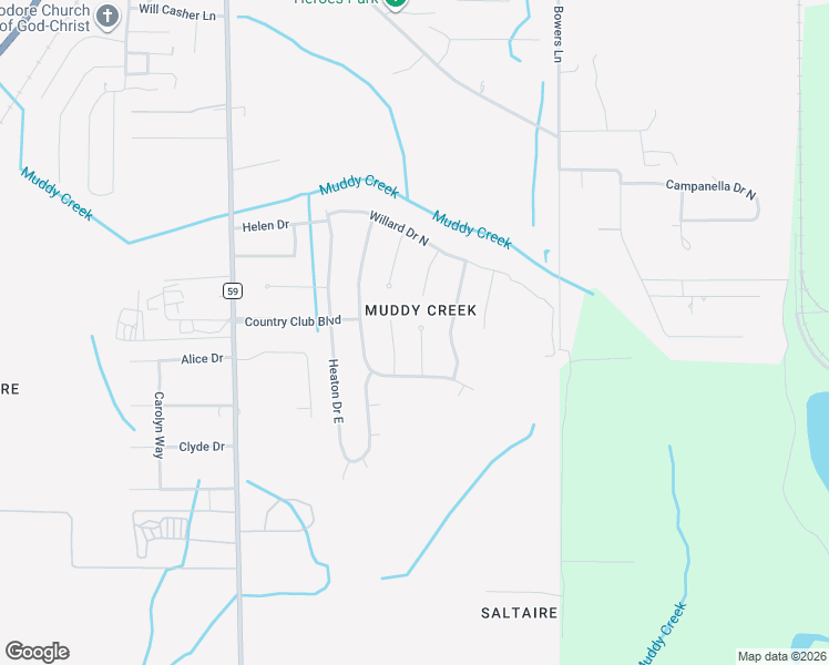 map of restaurants, bars, coffee shops, grocery stores, and more near 7699 Willard Court in Theodore