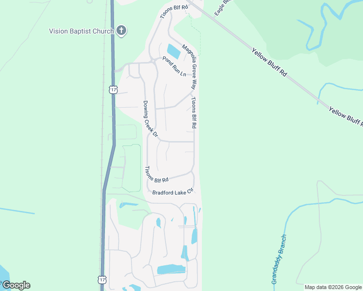 map of restaurants, bars, coffee shops, grocery stores, and more near 168 Asbury Hill Court in Jacksonville
