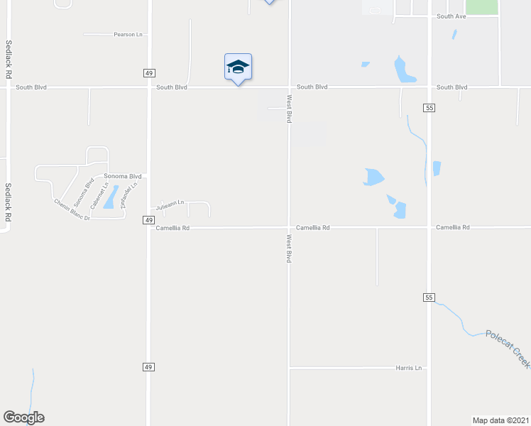 map of restaurants, bars, coffee shops, grocery stores, and more near 15251 Camellia Road in Silverhill