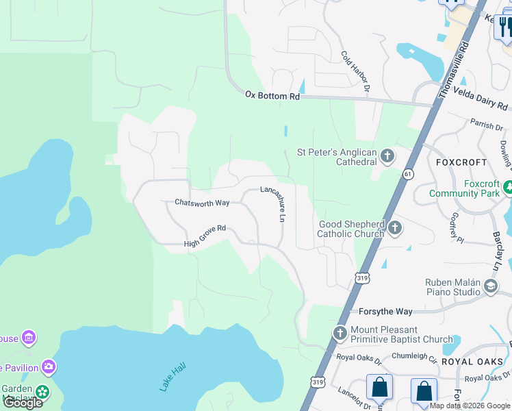 map of restaurants, bars, coffee shops, grocery stores, and more near 4802 Lancashure Lane in Tallahassee