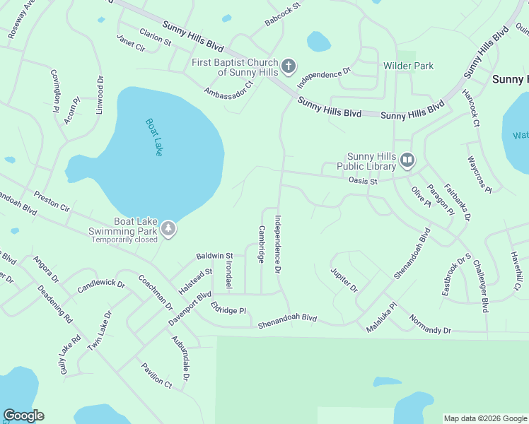 map of restaurants, bars, coffee shops, grocery stores, and more near 4102 Cambridge in Chipley