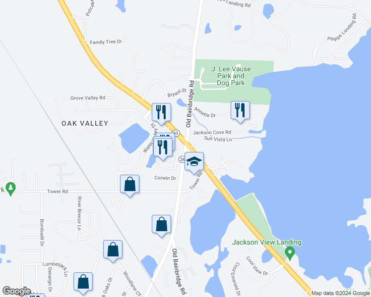 map of restaurants, bars, coffee shops, grocery stores, and more near 4784 Sun Vista Lane in Tallahassee