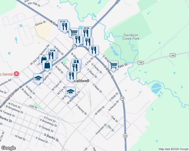 map of restaurants, bars, coffee shops, grocery stores, and more near 200 East Mustang Street in Caldwell