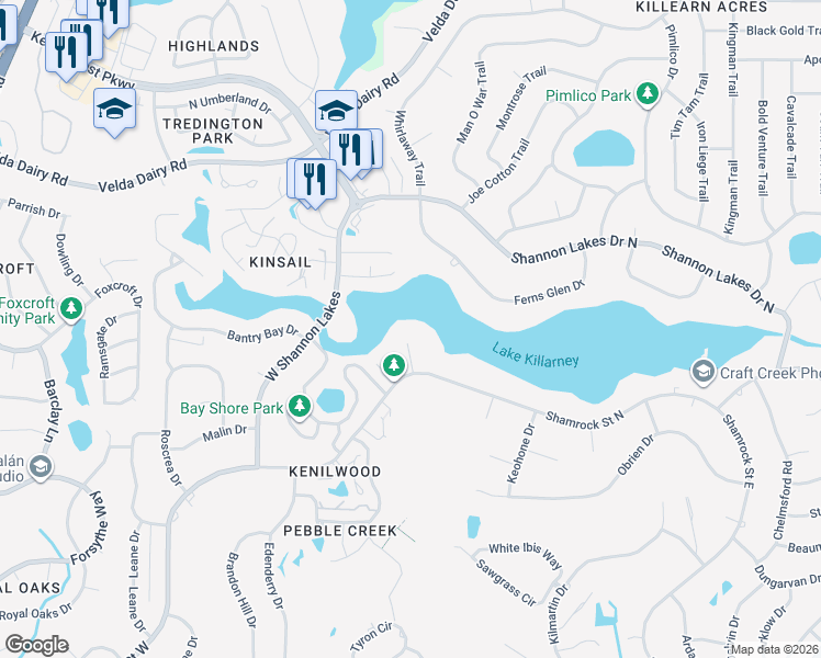 map of restaurants, bars, coffee shops, grocery stores, and more near 5009 Glenrose Court in Tallahassee