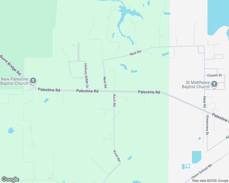 map of restaurants, bars, coffee shops, grocery stores, and more near 1 Koch Road in Picayune