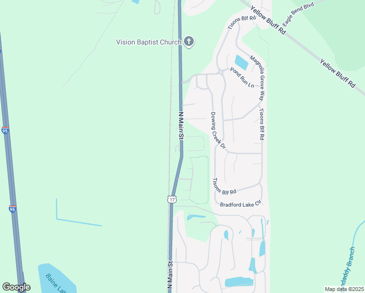 map of restaurants, bars, coffee shops, grocery stores, and more near 16125 U.S. 17 in Jacksonville