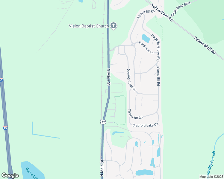 map of restaurants, bars, coffee shops, grocery stores, and more near 16125 U.S. 17 in Jacksonville