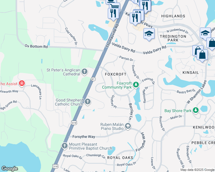 map of restaurants, bars, coffee shops, grocery stores, and more near 4824 Heathe Drive in Tallahassee