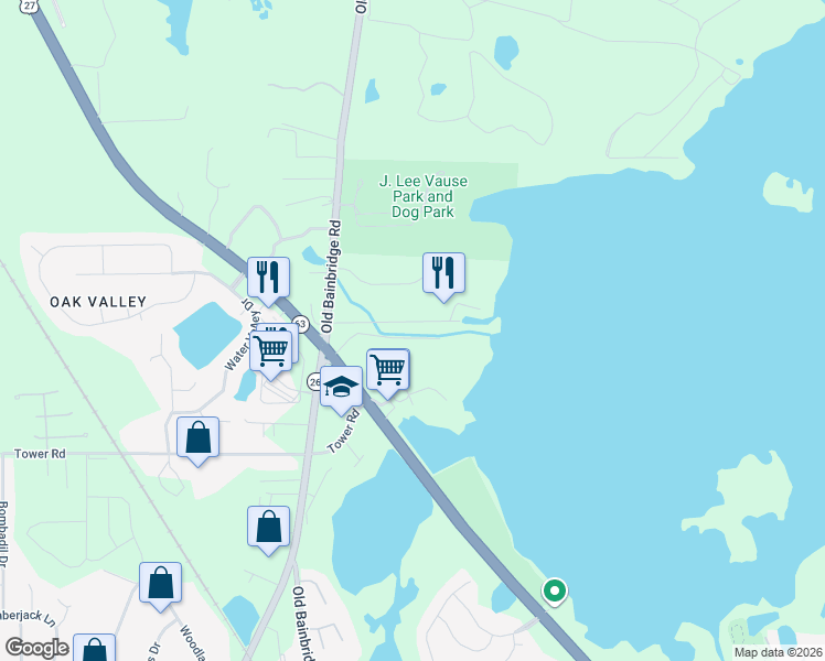 map of restaurants, bars, coffee shops, grocery stores, and more near 4831 Jackson Cove Road in Tallahassee