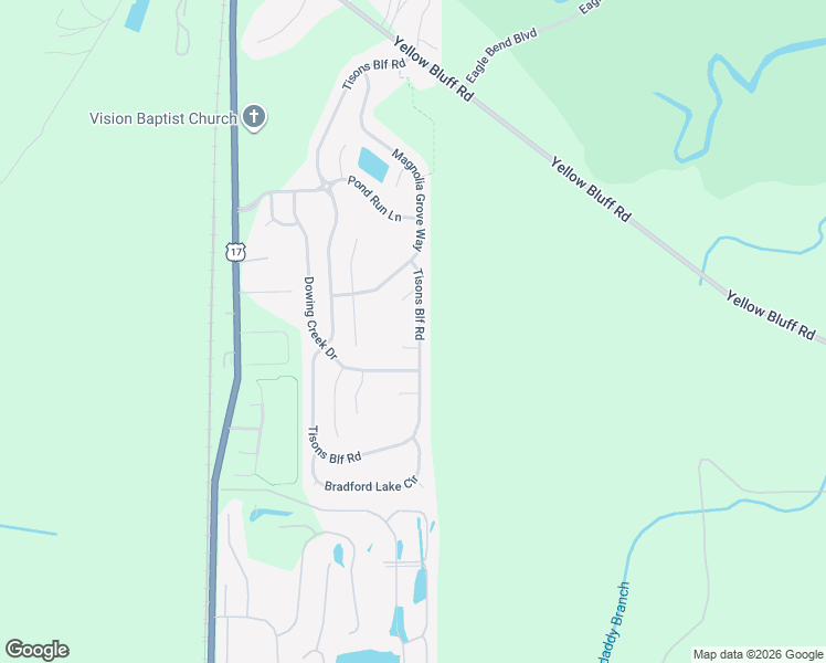 map of restaurants, bars, coffee shops, grocery stores, and more near 158 Blooming Grove Court in Jacksonville