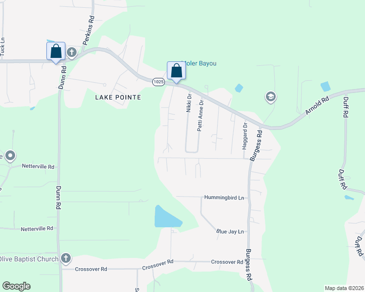 map of restaurants, bars, coffee shops, grocery stores, and more near 32299 Nikki Drive in Denham Springs