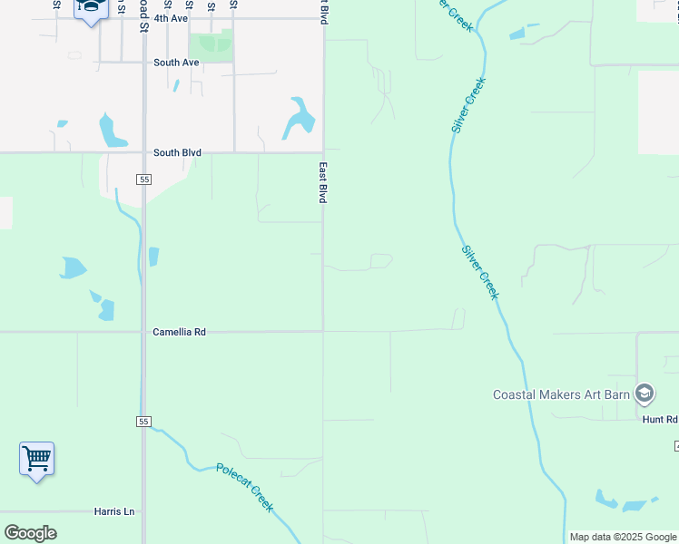 map of restaurants, bars, coffee shops, grocery stores, and more near D Frankie Lane in Silverhill