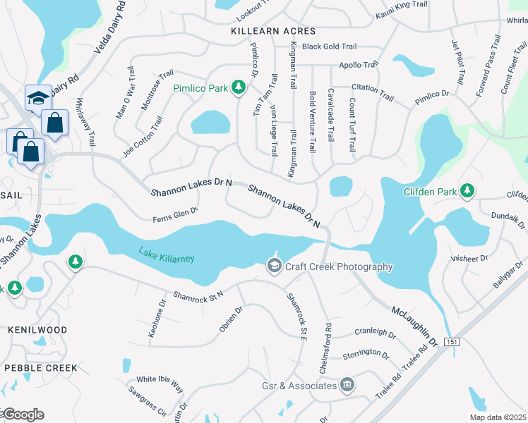 map of restaurants, bars, coffee shops, grocery stores, and more near 3239 North Shannon Lakes Drive in Tallahassee
