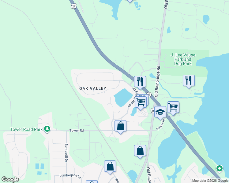 map of restaurants, bars, coffee shops, grocery stores, and more near 5323 Tallapoosa Road in Tallahassee