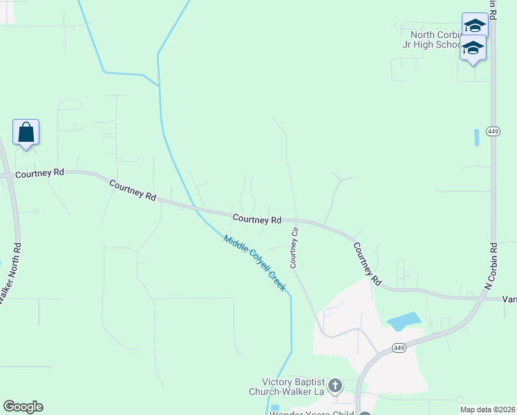 map of restaurants, bars, coffee shops, grocery stores, and more near 14607 Courtney Road in Walker