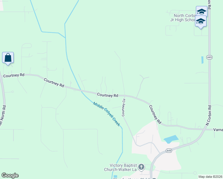 map of restaurants, bars, coffee shops, grocery stores, and more near 14607 Courtney Road in Walker