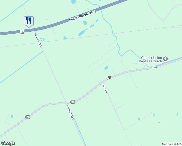 map of restaurants, bars, coffee shops, grocery stores, and more near 298 Albert Road in Opelousas