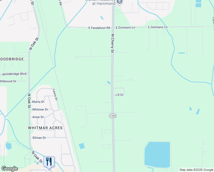 map of restaurants, bars, coffee shops, grocery stores, and more near 15698 Becky Lane in Hammond