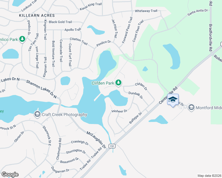 map of restaurants, bars, coffee shops, grocery stores, and more near 3321 Clifden Drive in Tallahassee