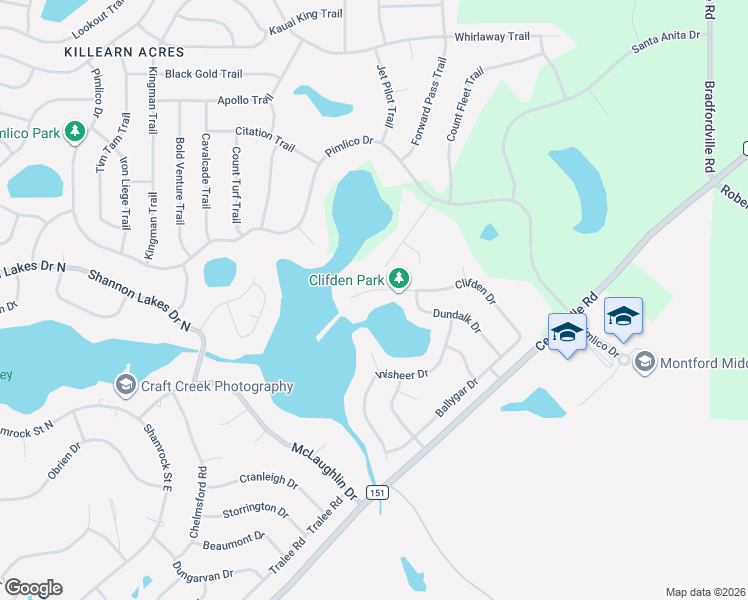 map of restaurants, bars, coffee shops, grocery stores, and more near 3321 Clifden Drive in Tallahassee