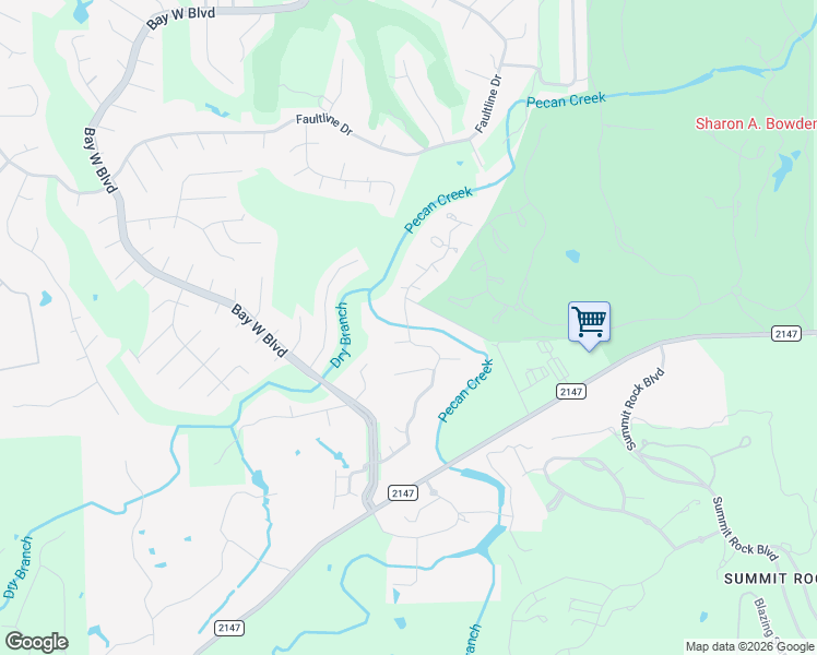 map of restaurants, bars, coffee shops, grocery stores, and more near 801 Creek Lane in Horseshoe Bay