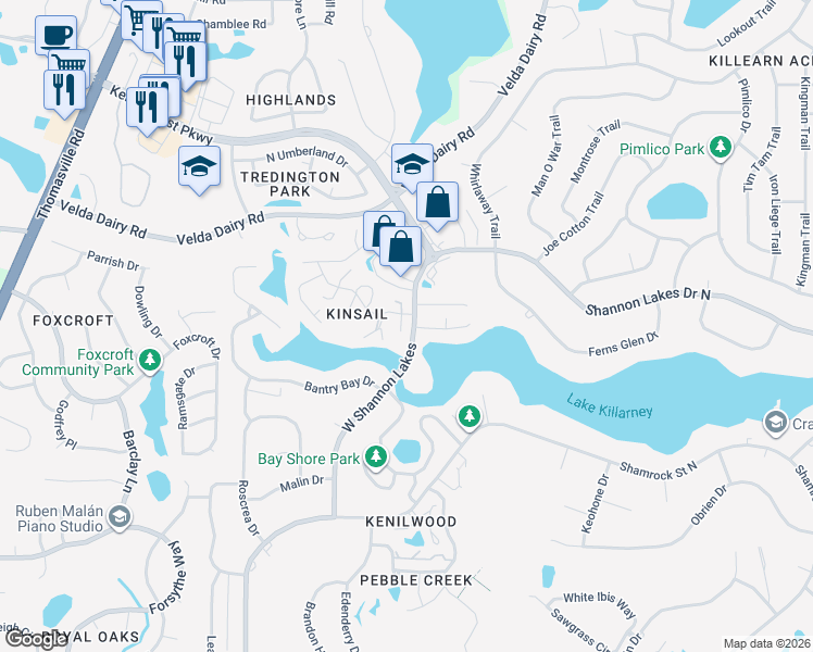map of restaurants, bars, coffee shops, grocery stores, and more near 4429 Siesta Court in Tallahassee