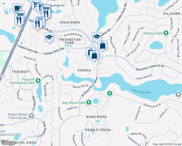 map of restaurants, bars, coffee shops, grocery stores, and more near 4429 Stratfordshire Court in Tallahassee