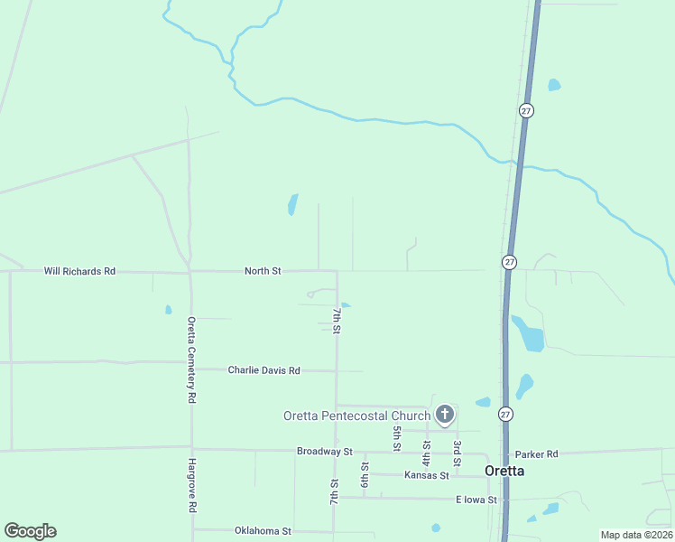 map of restaurants, bars, coffee shops, grocery stores, and more near North Street in Oretta