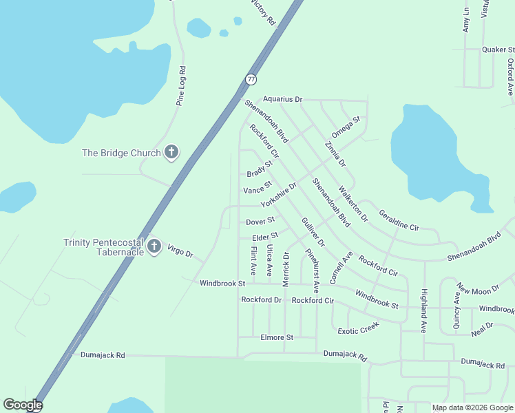 map of restaurants, bars, coffee shops, grocery stores, and more near Yorkshire Drive in Chipley